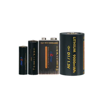 1.5V 6000mwh~9000mwh USB перезаряжаемая литий-ионная батарея